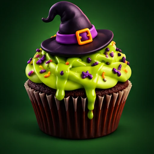 Witch Hat cupcake, 1024 tile in Halloween 2048 Cupcakes