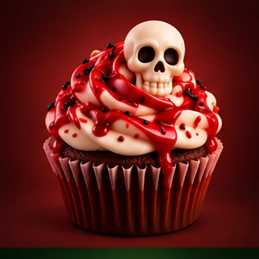 Skull cupcake, 256 tile in Halloween 2048 Cupcakes
