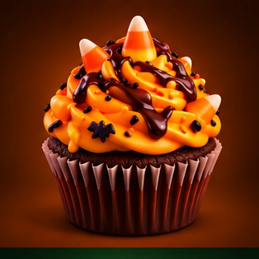 Candy Corn cupcake, 64 tile in Halloween 2048 Cupcakes