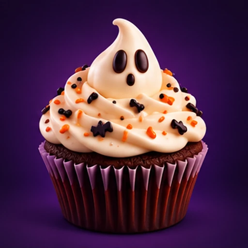 Ghost cupcake, 8 tile in Halloween 2048 Cupcakes