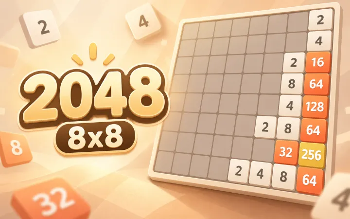 2048 8x8 cover with a large number tile board