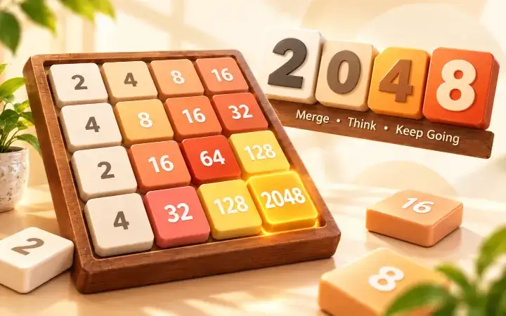 Classic 2048 board with matching number tiles