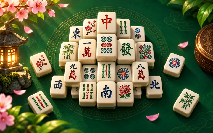 Classic Mahjong Solitaire layered tile board